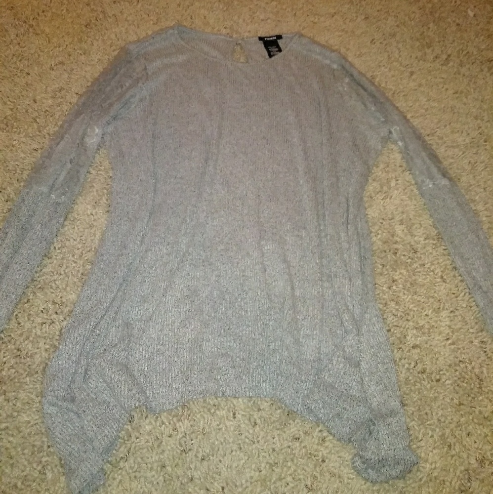 Gray lace sweatshirt